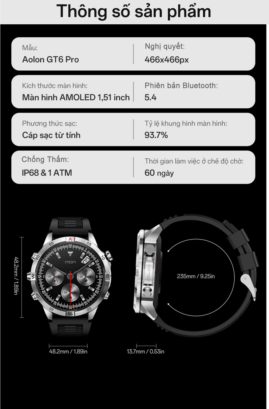 Thông số kỹ thuật Aolon GT6 Pro
